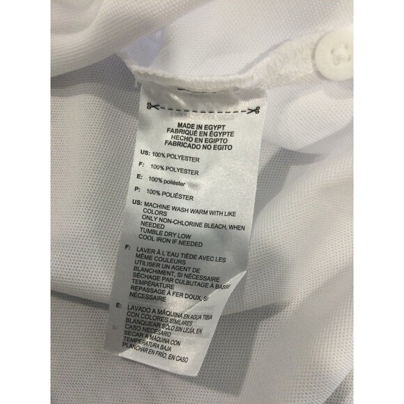 Adidas Golf Shirt Men’s Size 2XL Color White 3 Stripe Button Short Sleeve - Picture 7 of 11